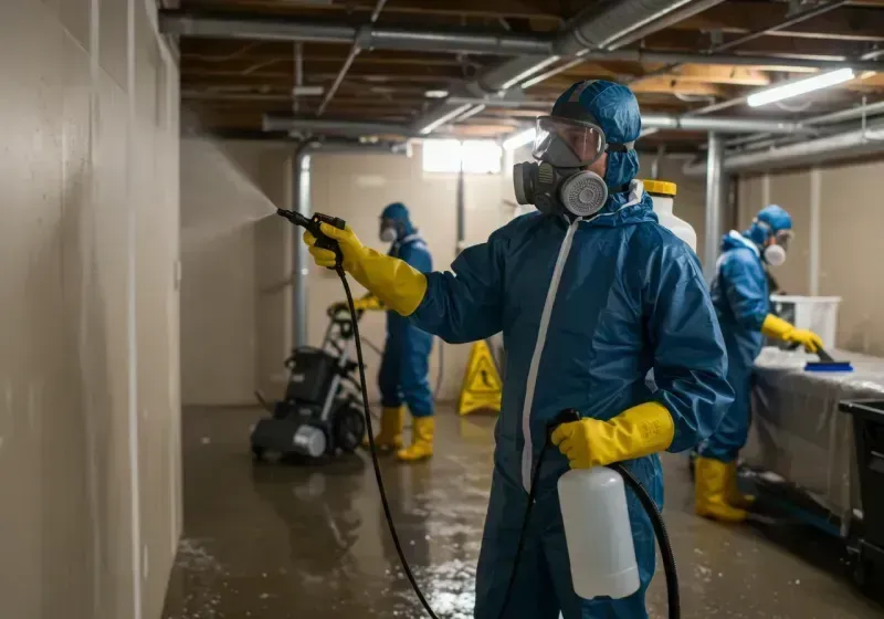 Basement Sanitization and Antimicrobial Treatment process in Nahant, MA